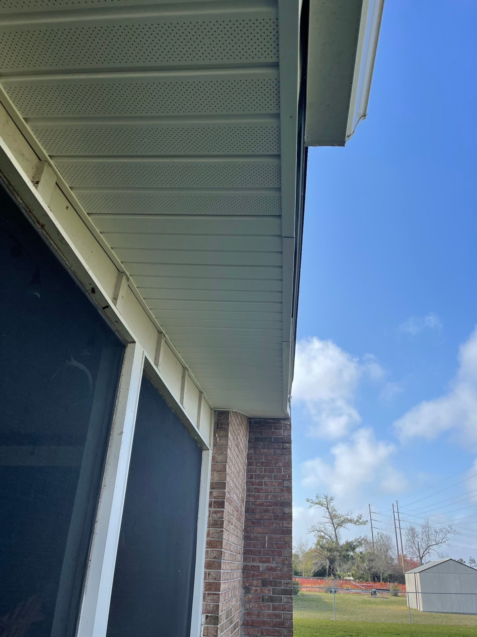 Soffit and Fascia Installation Using White Vinyl Soffit - Panama City ...